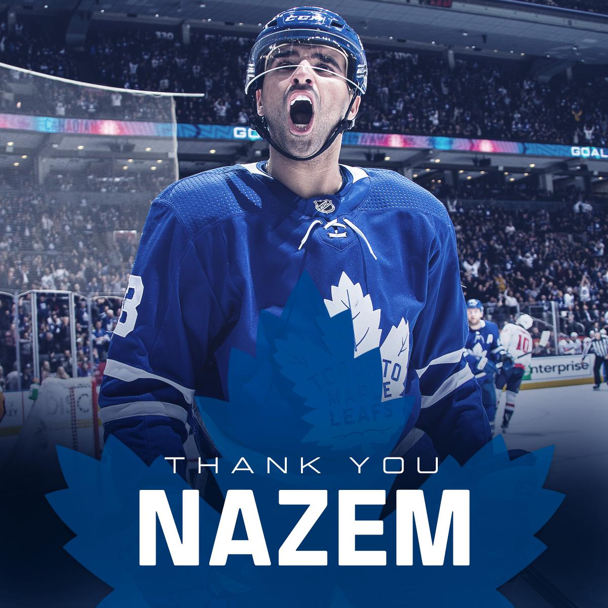 MapleLeafs's tweet photo. You represented the Leafs with your character, charisma, competitiveness and courage.

For all you’ve done on and off the ice, thank you for everything, Naz. https://t.co/UCjYHzWSHf