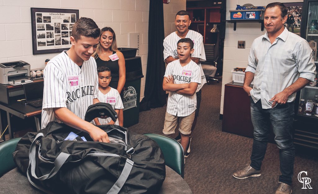 Rockies's tweet photo. Led by Colorado native Chris Guccione, the @MLBUA hosted Josh Cordova for a special day at Coors Field.

Cordova, 13, was the umpire who was recently caught in the middle of a brawl at a youth baseball game: https://t.co/fDKfkyWlvt https://t.co/LBWe1p1YHg