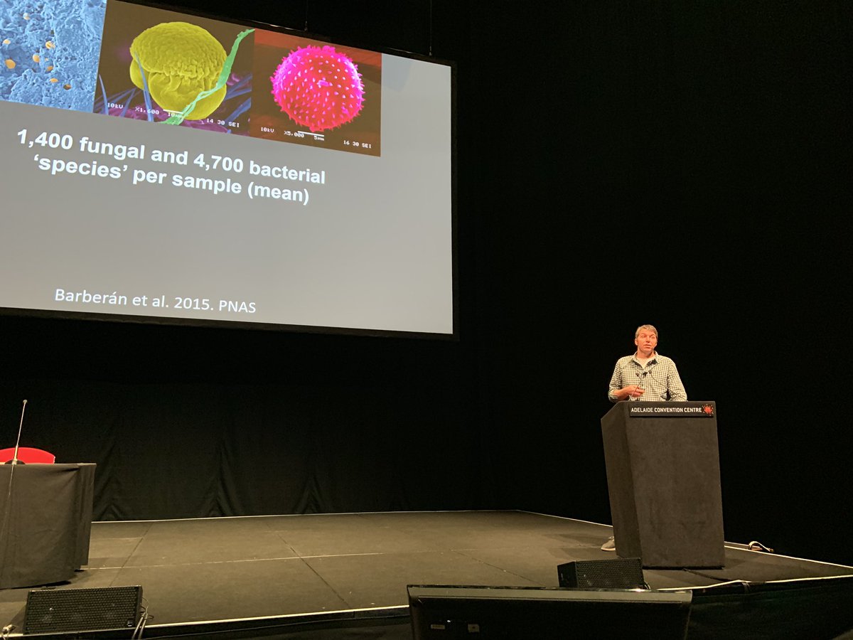 rlebard's tweet image. The microbial community of our homes 🏠 is geographically distributed, explains Noah Fierer. #2019ASM