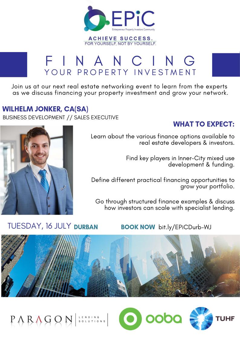 epic_networking's tweet photo. Our upcoming #networkingevent will be based in #Durban this time - all about Financing your Property Investment and #realestateinvesting

https://t.co/UMXpeSbHLk

#propertyexperts #realestate #southafricanrealestate #financingyourproperty #tuesday https://t.co/QYiNhZCuS9