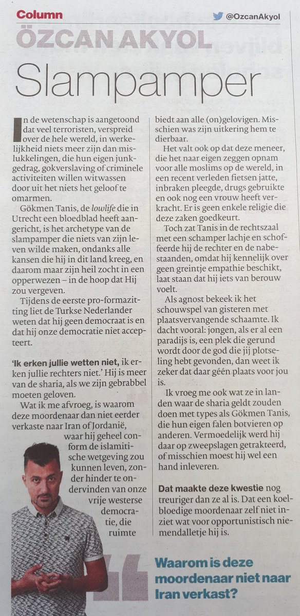 Jammer dat Gökmen Tanis dit zelf niet kan lezen, de motherfucker.

Mooi stukje weer van <a href="/OzcanAkyol/">Özcan Akyol</a>.