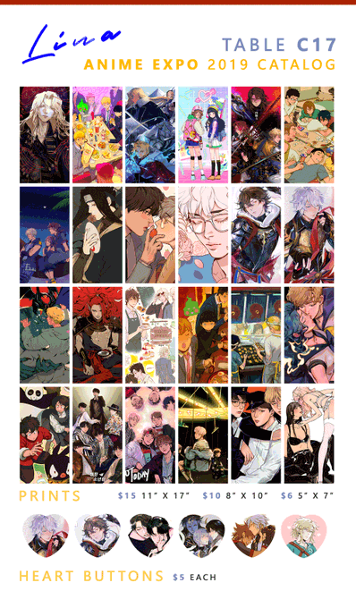 here's my AX catalog i'll be at table c17 at AX this year! #AXartistalley2019 