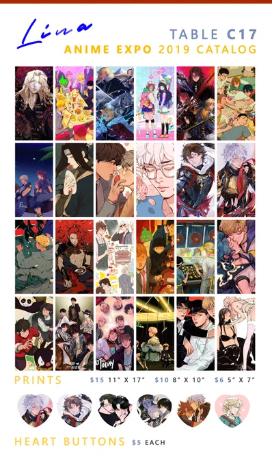 here's my AX catalog i'll be at table c17 at AX this year! #AXartistalley2019 