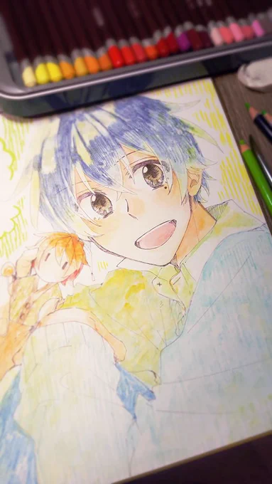 あと読者プレゼント用の色紙を描かせていただきました。珍しく写真を撮る事を忘れませんでした!人は成長します!しかしこの後4枚ほど写真を撮らずに送ってしまいました。人は簡単には成長しないようです…
応募方法等は詳細出ましたらお知らせします。もし興味がありましたらよろしくお願いします… 
