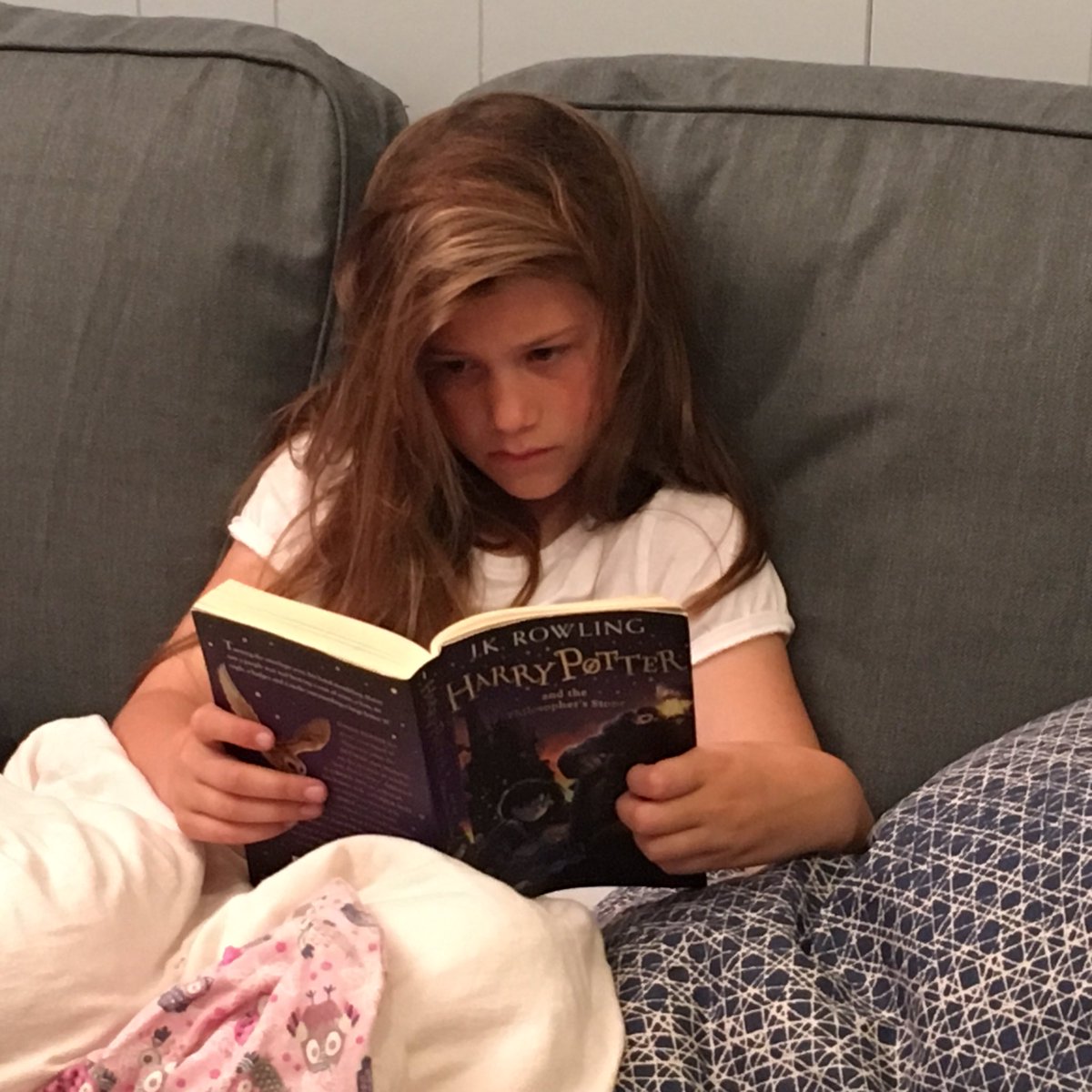 JocAuger's tweet photo. Sophia deep into chapter 2! Summer reading at the cottage! #micsshines @BGCDSB @mics_chepstow https://t.co/X5Y2xE6SLR