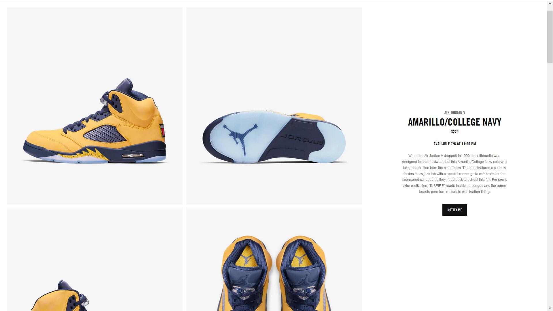 air jordan v amarillo