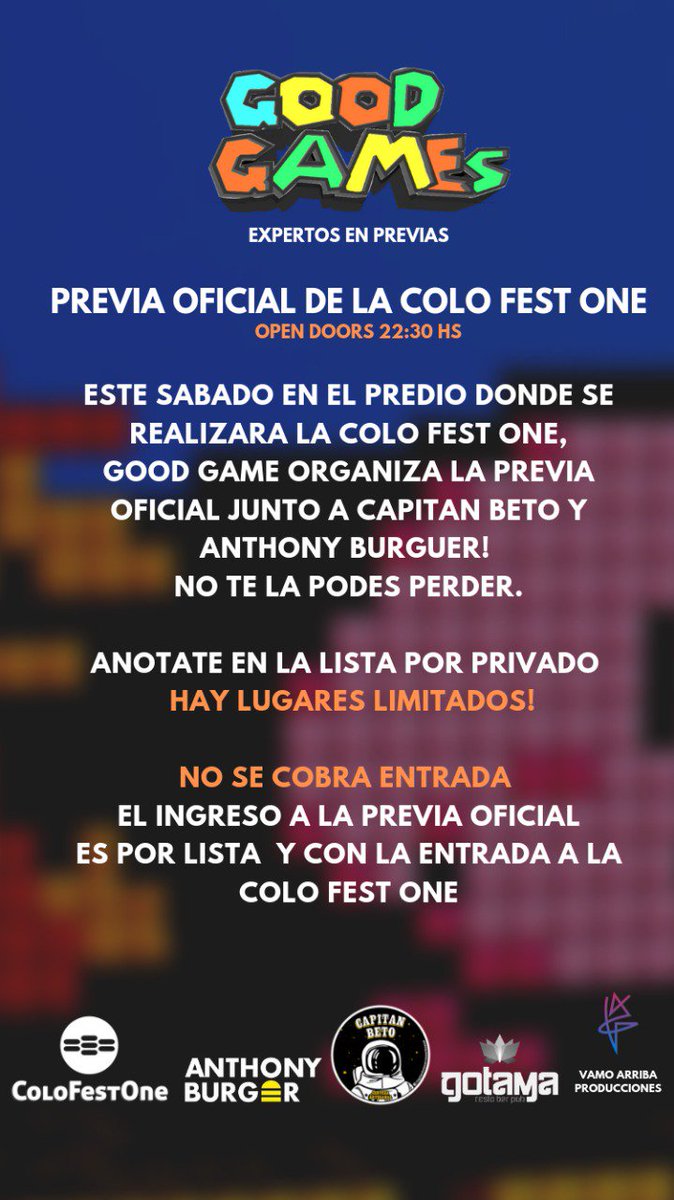 GPrevias's tweet photo. ATENCIÓN!!!! 🎉🎉🎉🎉🎉🎉 @ColoFestOne @Sancolorado1 https://t.co/wMZGBoxfkd