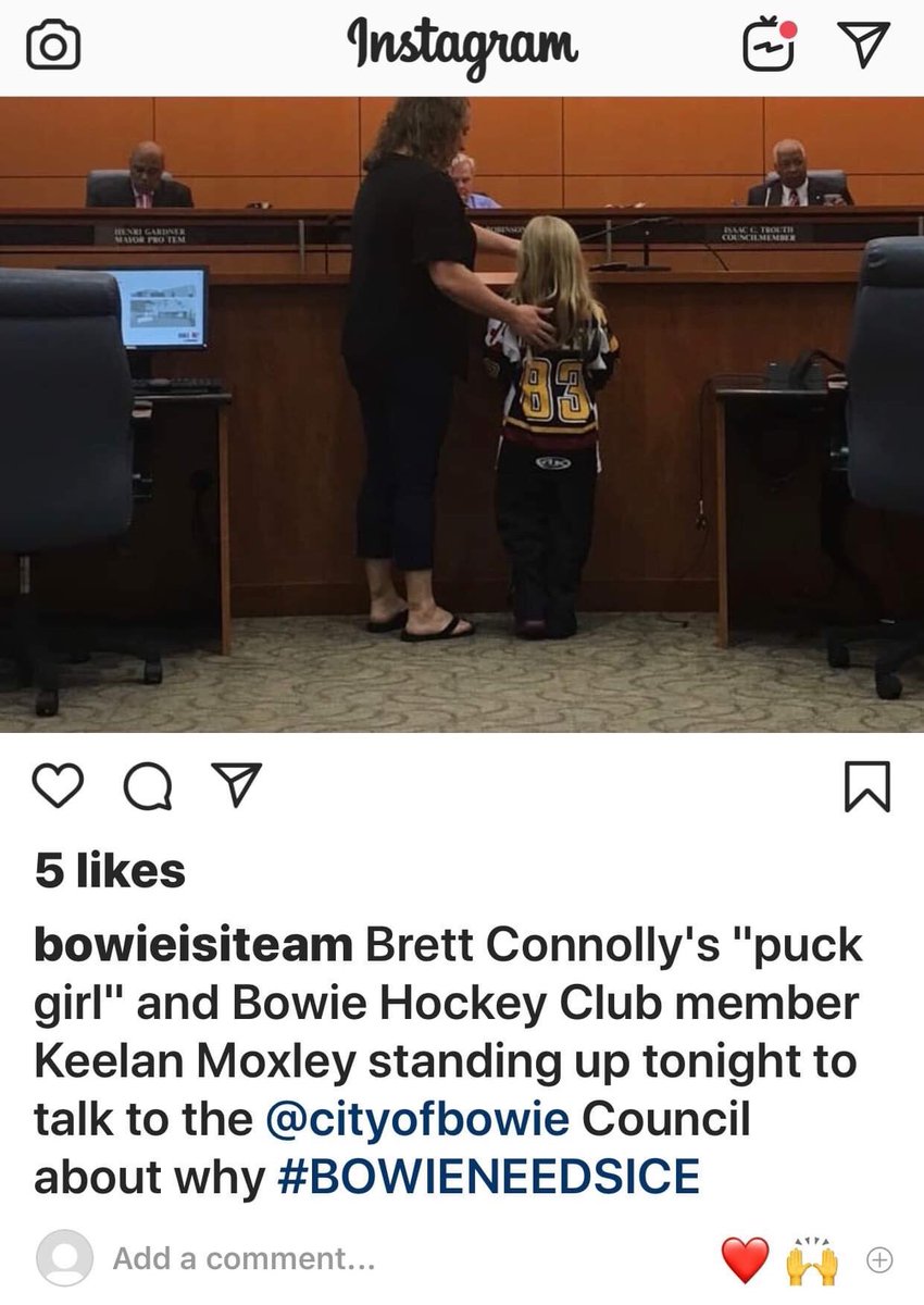 BowieHockey's tweet photo. Our @Capitals puck girl Keelan speaking to @CityofBowie on behalf #OurRinks #BowieProud https://t.co/Y3k4kI0Ilq