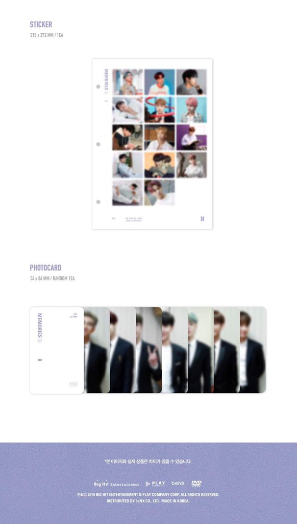 Haru Bts Memories Of 18 Dvd Photobook Pre Order Date 19 07 04 Thurs Release Date 19 08 08 Thurs Ring Binder Cover Photobook 226p 4 Discs Paper Frame Post Card 1ea Clear