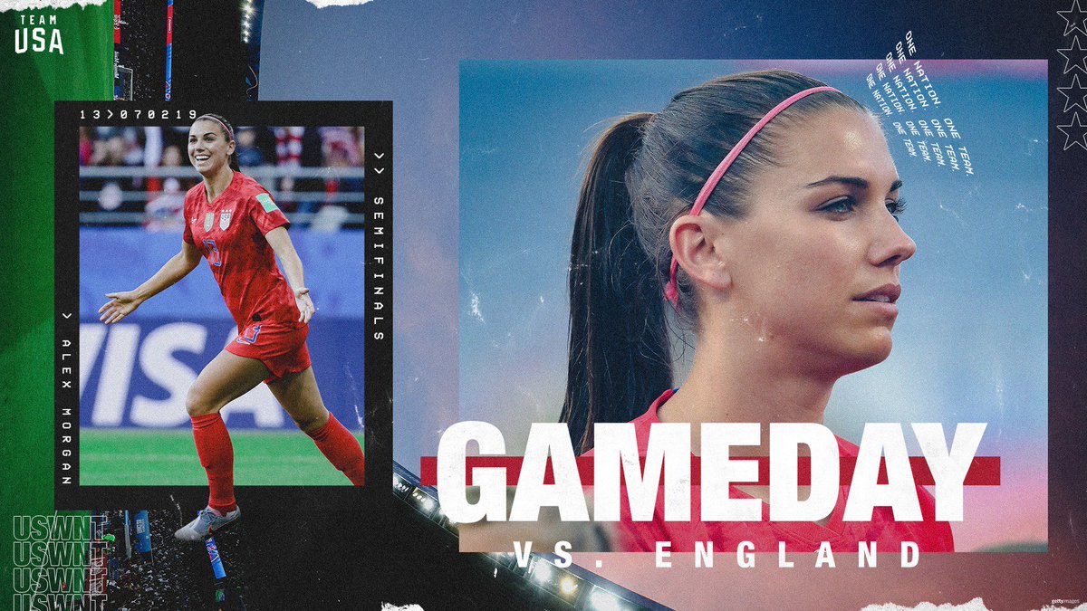 This is our time
This is our opportunity

Win today and we're into the World Cup final. 

🇺🇸 vs. 🏴󠁧󠁢󠁥󠁮󠁧󠁿 | ⏰ 3 p.m. ET 

#OneNationOneTeam