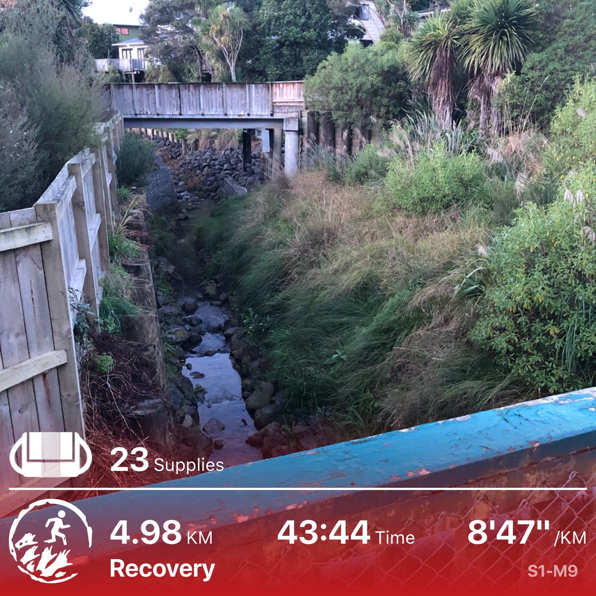 kihitara's tweet photo. Investigated the helo crash site. Had a heart-to-heart with Runner 8. #zombiesrun This bridge looks much less sinister in the daytime. https://t.co/t899JzObHx
