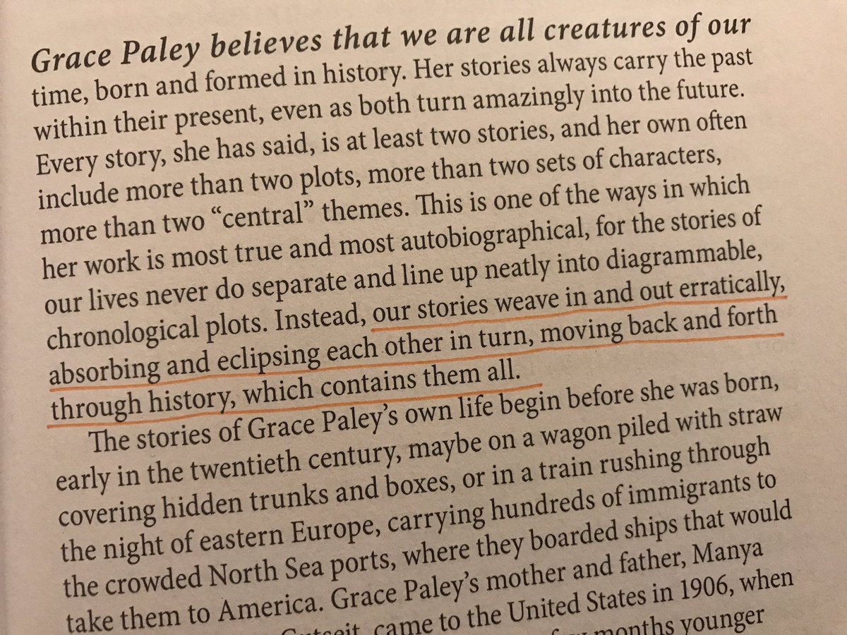 GracePaleyTwts's tweet photo. “Our stories weave in and out erratically, absorbing and eclipsing each other in turn, moving back and forth through history, which contains them all.” #immigration #ImmigrationReform #immigrantstories #gracepaley https://t.co/WQwqykQ69N