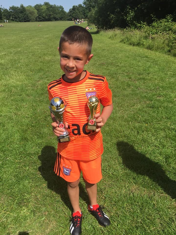 NH_ITFC's tweet image. Incredibly proud of this young man winning player of the season for his U7 team! Well done son! #footballfootballfootball