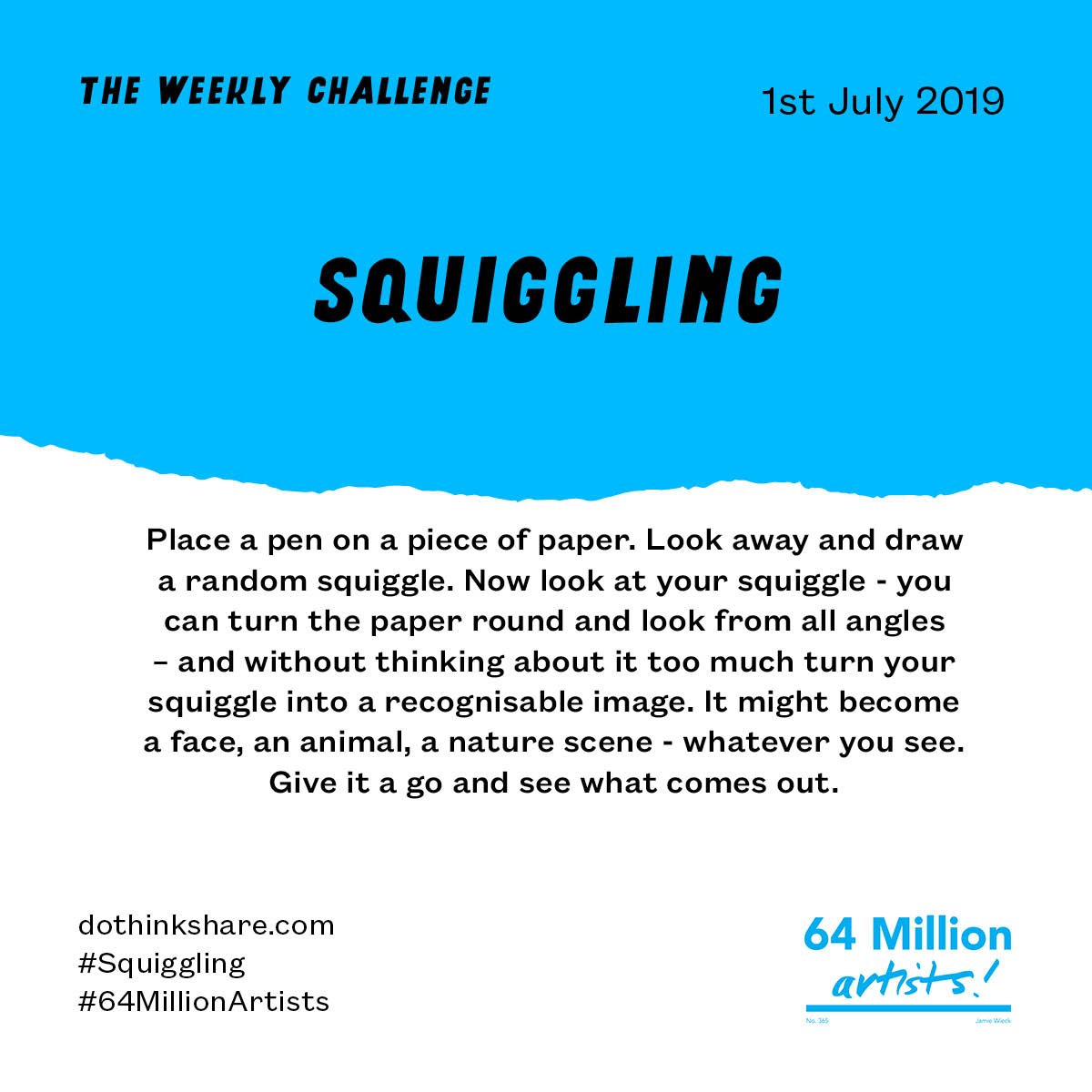 64M_Artists's tweet photo. This week's Challenge is to squiggle, and see what happens. Could you find a partner, and take turns to build a picture? You could try to do it in silence and let your pens do the talking! @pact_creative #Squiggling #64MillionArtistsb https://t.co/Vo3oGoLytE