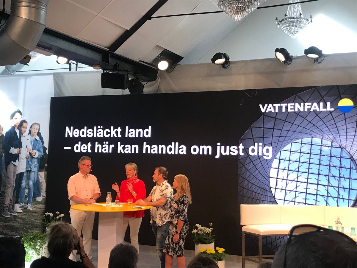 Börjar dagens med Vattenfalls seminarie om Nedsläckt land. Resiliensen i Sverige är god. Tänker att drivkraften för omställning till ett förnybart samhälle kommer från många samhällsutmaningar. ⁦<a href="/VGRiAlmedalen/">VGRiAlmedalen</a>⁩