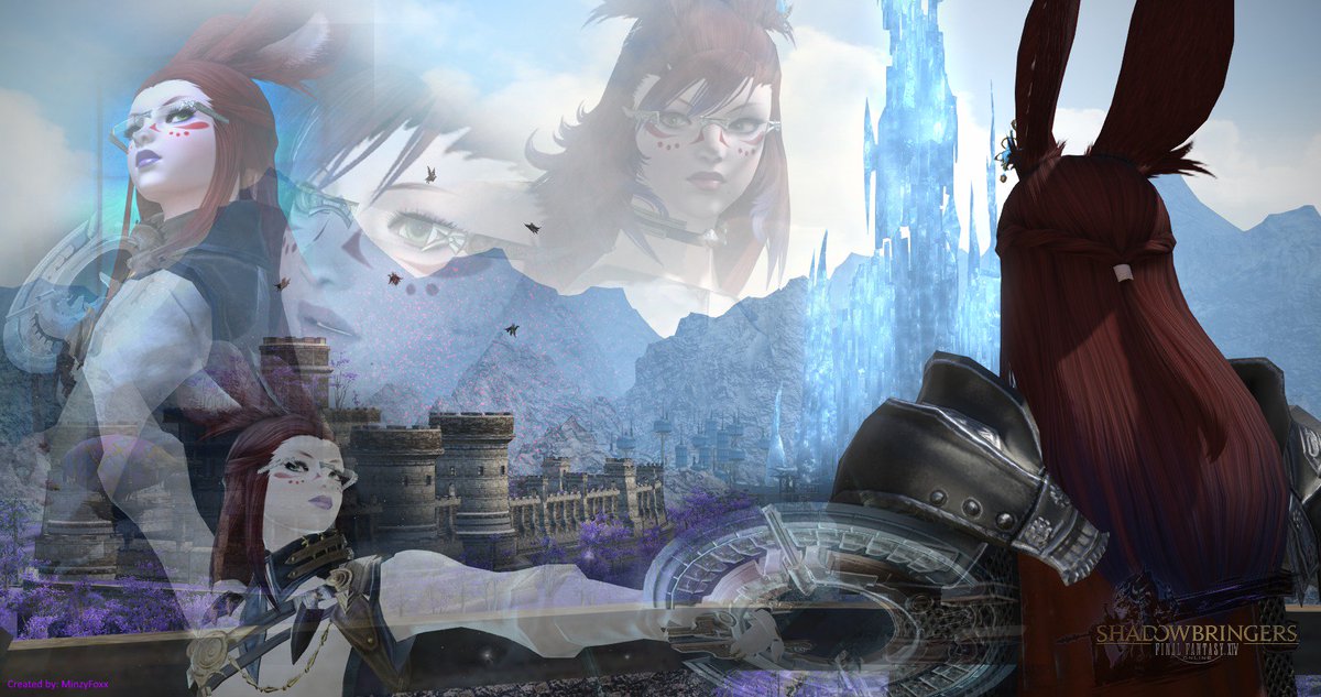 MinzyFoxx's tweet photo. I got bored waiting for maintenance and created this of my ShB journey so far... it's been quite the ride with plenty of RBF to go around. #Shadowbringers Welcome to those who are just getting in today! #FFXIVshbcountdown https://t.co/UvFuh9ebzY