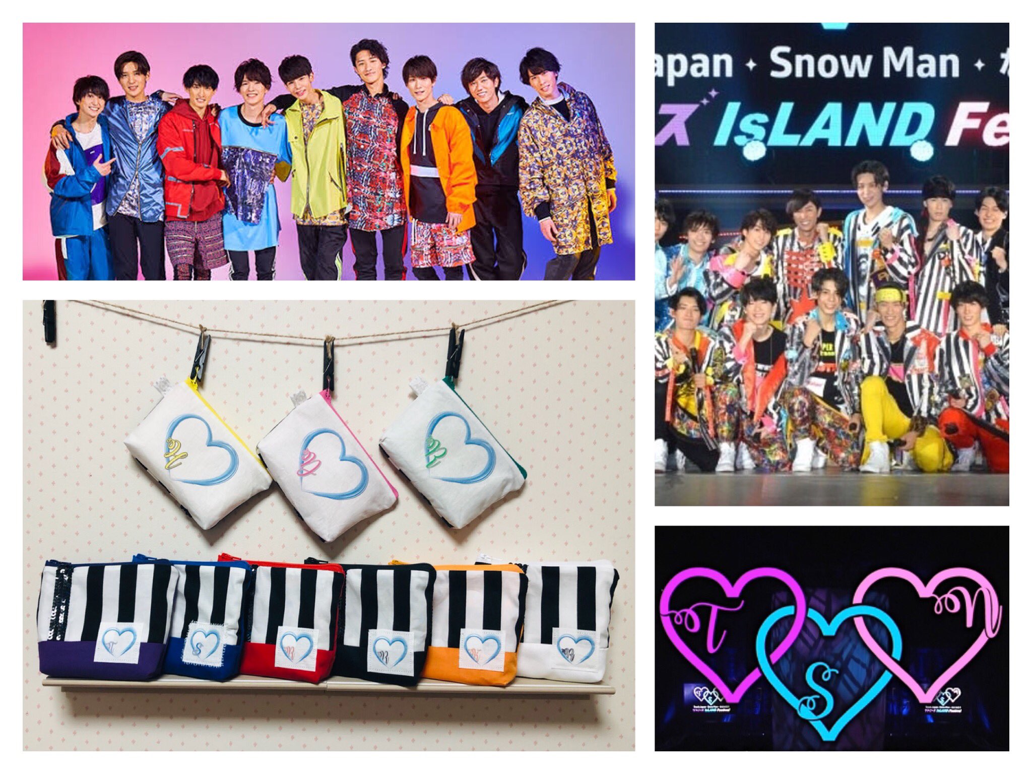 わとこめいど Snow Man Live衣装モチーフ ジャニーズ Island Festivalのストライプ衣装とロゴをモチーフにして作ってみました ロゴの字体が可愛くて 全く同じ字体を見つけるという奇跡があり メンバーのイニシャルで作りました