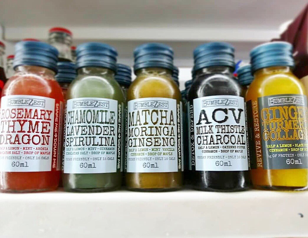 BumbleZest's tweet photo. From @lesammart - Revitalize your body with the blend of the most #deliciously on #HealthyTrend Shots from @bumblezest .
#healthshot #rosemary #chamomile #lavender #matchashot #moringa #energyshot #preworkout #detox #cleanse #acv #charcoal #gingershot #collagenshot https://t.co/dP2II3VyEf
