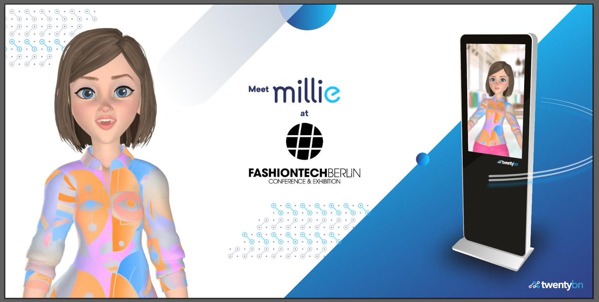 twentybn's tweet photo. 👗This cool and sunny week is the Berlin Fashion Week. TwentyBN is attending #FASHIONTECHBERLIN on Thursday, July 4th. So come join us and meet Millie, our intelligent fashion and retail avatar powered by deep learning 🙌 https://t.co/HO7B3cItea