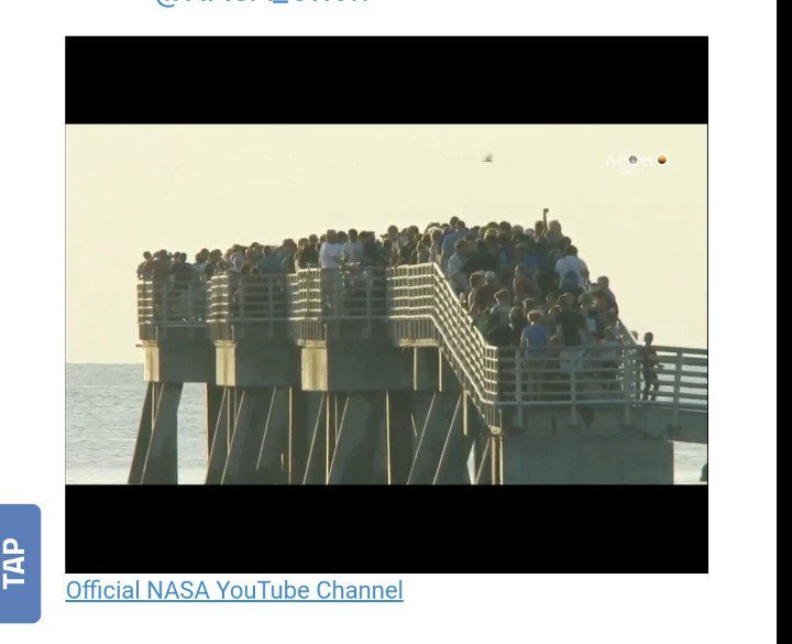 barkway's tweet photo. I wonder what the max capacity is for this Jetty Park Pier in Port Canaveral, FL where folks gathered to watch the NASA's Orion spacecraft's Launch Abort System launch this morn? https://t.co/djcoFMThzz