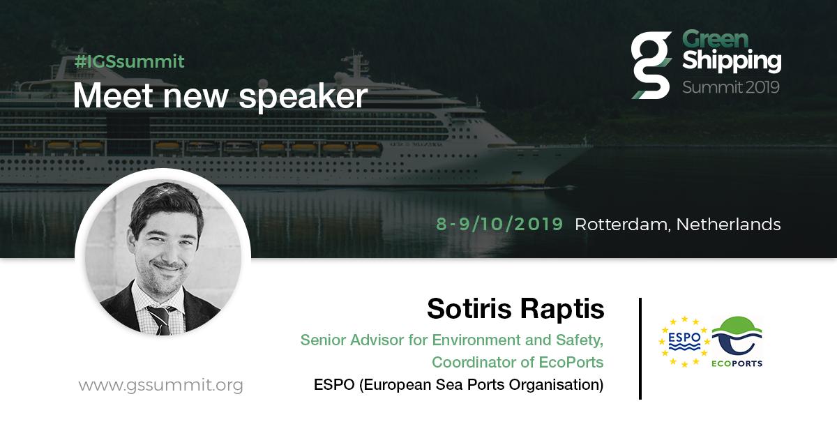 GreenMaritime's tweet photo. The 4th #IGSsummit will feature @sotirisraptis among speakers! He is the Senior Policy Advisor for Environment and Safety at the European Sea Ports Organisation. Meet him and hear his insights in Rotterdam on 8-9 October! 
👉Register to attend here: https://t.co/9IB8EMi3Gk https://t.co/jXbiZOwyrU