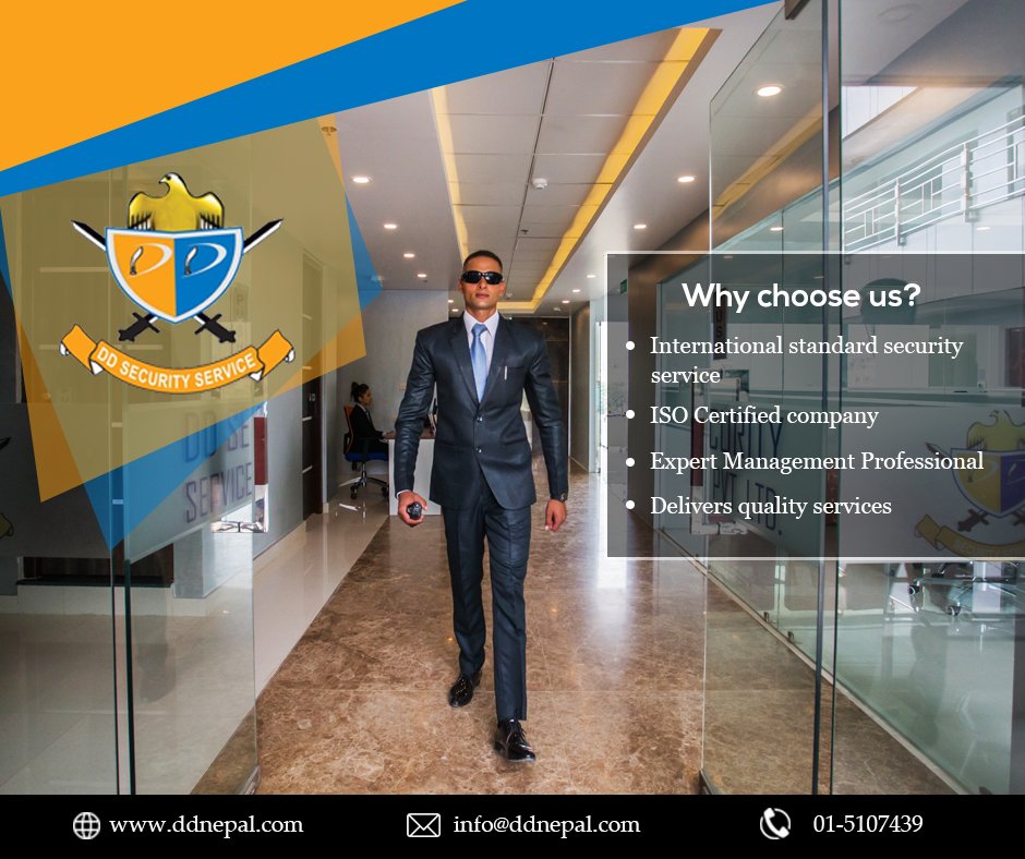 dd_security's tweet image. Why Choose Us?

1. We provide international standard security service 
2. DD Security is an ISO certified company
3. Expert Management Professional
4. Quality service is delivered

For more details:
🌐ddnepal.com
📧info@ddnepal.com
☎️01-5107439 / 9801159222