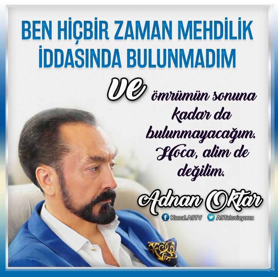 FilizYahya1's tweet photo. Sn.Adnan Oktar'ın Mehdilikiddiası AslaOlmadı https://t.co/xs2lcJ6tJ9