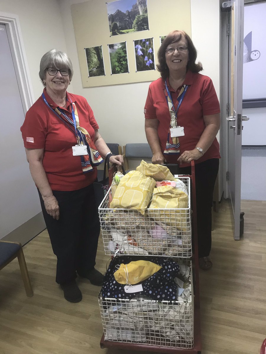 SimonPassam's tweet photo. Two Guide Leaders, Elizabeth and Janet are volunteering and offering complementary welcome packs for inpatients on the wards at Queens.
@UHDBTrust https://t.co/P9yMC5XI6l
