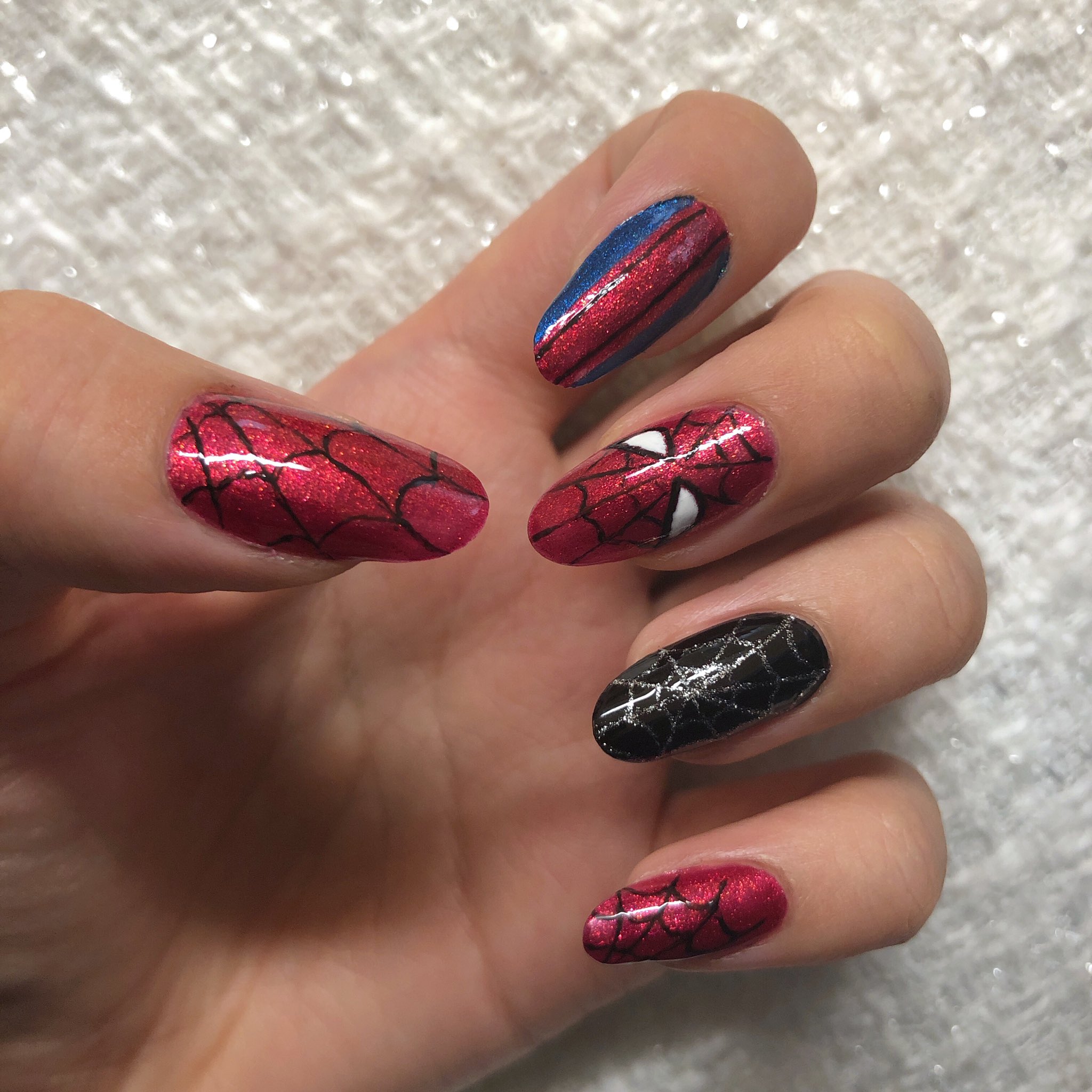 Twitter 上的 Sayaka スパイダーマンネイル完成 Spiderman スパイダーマン T Co Klt6lcmgxx Twitter
