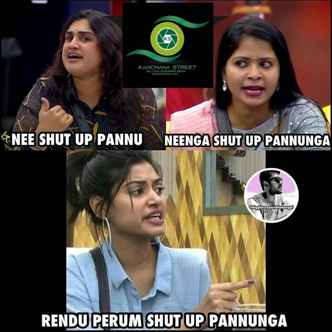 itsme_nalini's tweet photo. Again one more #ShutUpPannunga from our real #BiggBoss #Oviya @OviyaaSweetz 😍😍😍

#Oviya VS #vanithavijaykumar &amp; #Madhumitha 😂😂😂

#BiggBossTamil3 https://t.co/JW2JIm2NQo