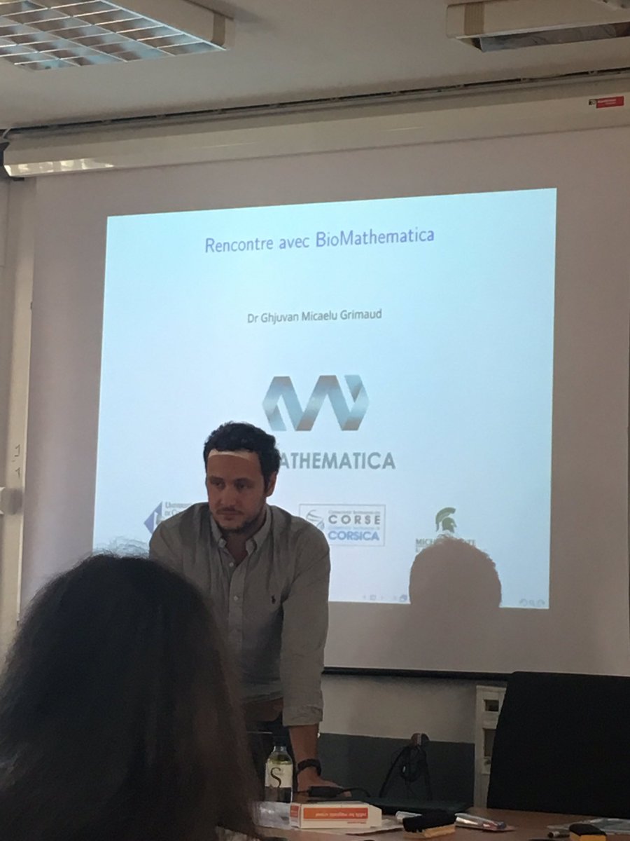 pabisgambiglia's tweet image. Conférence de @Bio_Mathematica ce matin pendant notre stage #mathc2+ @UnivCorse @CNRS @IsulaCorsica