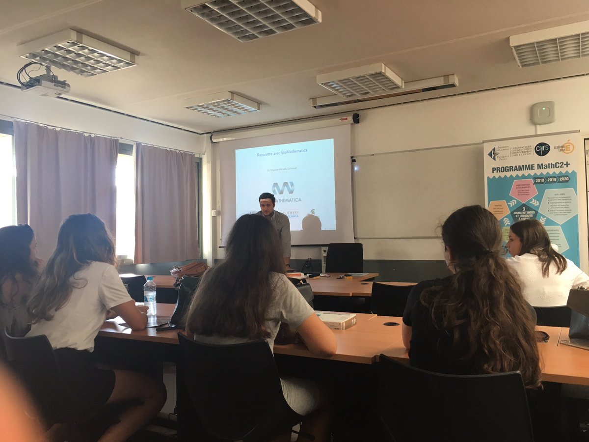 pabisgambiglia's tweet image. Conférence de @Bio_Mathematica ce matin pendant notre stage #mathc2+ @UnivCorse @CNRS @IsulaCorsica