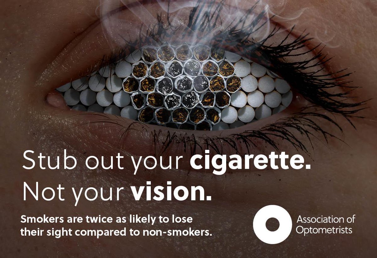 Today we’re launching our anti-smoking campaign highlighting how the habit increases the risk of blindness or sight impairment and encouraging smokers to quit. Join the conversation today and #Stubitout. Learn more at aop.org.uk/stubitout