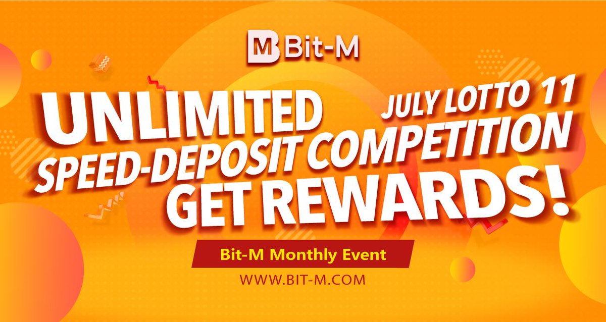BitM_Exchange's tweet photo. Bit-M LOTTO 11 July Event—— Unlimited Speed-Deposit Competition, Get Rewards!
https://t.co/XEh3OAZpiU https://t.co/X1SVZRK0AR