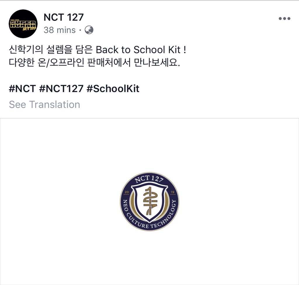 OFFICIAL/TRANS] 190702 NCT 127's Facebook Update “A Back to School