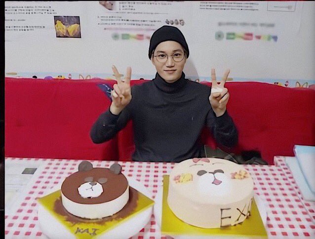 the cakes he decorated and make for exols and gave it to them on his birthday.