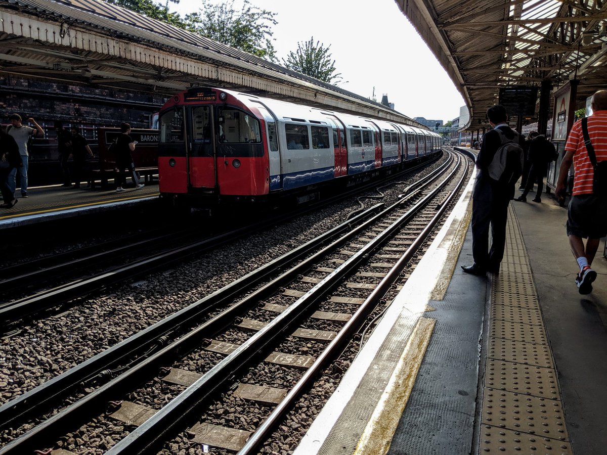 Giffield's tweet image. I've been in the UK recently, here's a shot of the @TfL picadilly line at Baron's Court