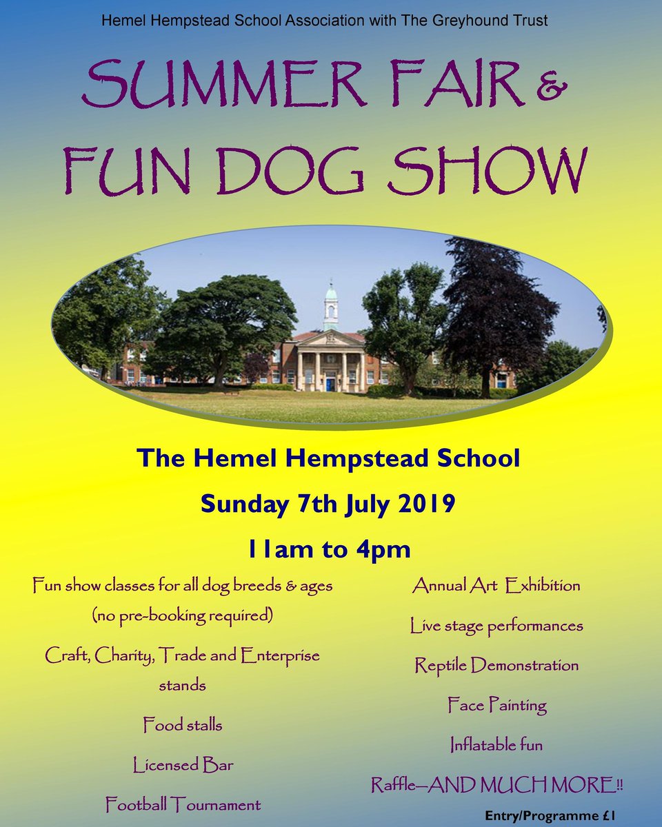 This weekend, our famous, fantastic Summer Fair and Dog Show.  Sunday 7th July, 11am to 4pm.  Entry and programme  only £1. Looking forward to seeing you there!