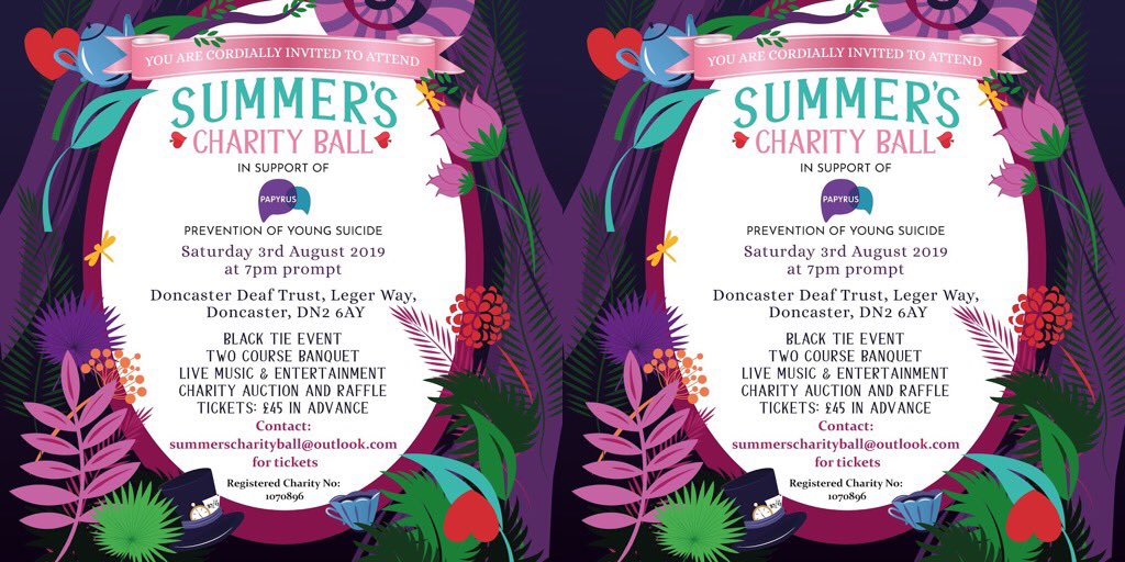 SummersBall2019's tweet photo. There’s just a couple of weeks left to get your tickets, don’t miss out, email us today! SummersCharityBall@outlook.com #SummersBall #SuicidePrevention #SuicideAwareness #DoncasterIsGreat #MentalHealth #Charity https://t.co/qTCChjRbqy