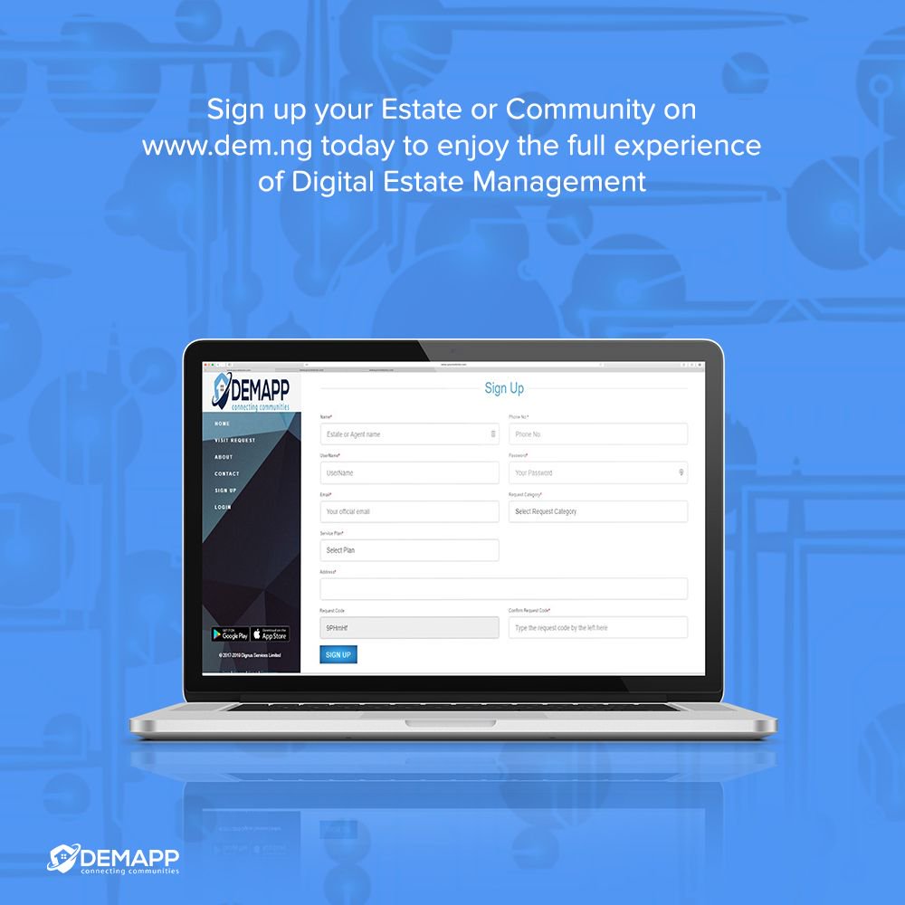 DEM_App_'s tweet image. DEM APP provides a convenient and affordable platform to manage visitors, facilities, collaborate with estate management authority, support services in one place.
Sign up today at dem.ng
.
#demapp #technology #realestateinvesting #estateagent #lagos #luxuryhomes
