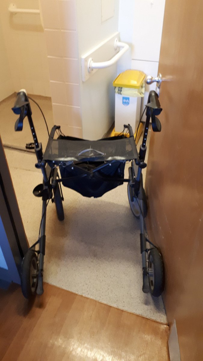 aid4disabled's tweet photo. Tried to take my #rollator into the toilet at #Hemrel hospital but the entrance was too narrow #whoops #disabled #wheelchair https://t.co/EEo79QgE43