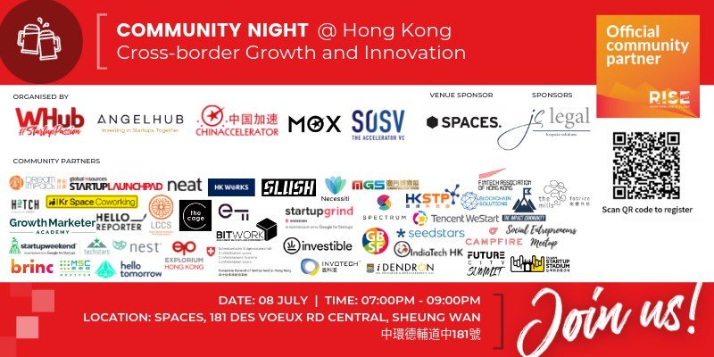 brincvc's tweet photo. Don't miss 'RISE Community Night - Cross-border Growth and Innovation' by @whub_io @Chinaccelerator @SOSVvc @MobileOnlyX @angelhubhk

RSVP: https://t.co/EIJgqZY49M

#RISEConf #HongKong #HKEvents #InvestHK #StartupHK #HKStartup #852Tech #Startup #Entrepreneur https://t.co/r6vGLqJAkV