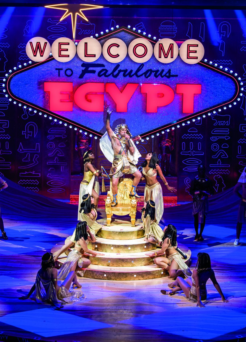 JosephMusical's tweet photo. When Pharaoh’s around, then you get down on the ground... 🙌

Who else is loving the reimagined costumes and set design!? (All thanks to the *amazing* @MorganLarge)

Don’t miss @jdonofficial talking all things Joseph and his role of Pharaoh on @ITV @thismorning at 12pm today! 🌈 https://t.co/iDZbbu9fpC