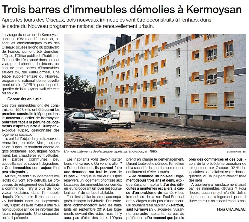 Nouvelle étape de la rénovation urbaine du quartier de #Kermoysan avec le démarrage du relogement de 75 habitants des immeubles de Penanguer qui vont être déconstruits. <a href="/VilledeQuimper/">Ville de Quimper</a> #AnruEnAction <a href="/AnruOfficiel/">ANRU</a>