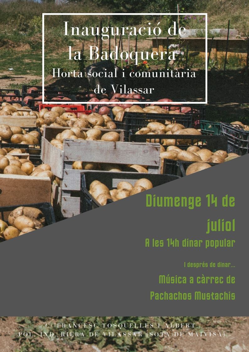 labadoquera's tweet photo. Bé, ja ho tenim aquí!

Fa uns mesos que la Badoquera  funciona a ple rendiment i més d'un any que vam començar a tirar endavant la idea.

Per això volem inaugurar oficialment l'horta i donar-la a conéixer a la gent de Vilassar. Esteu convidats i convidades: https://t.co/7SUAUpK2Ei