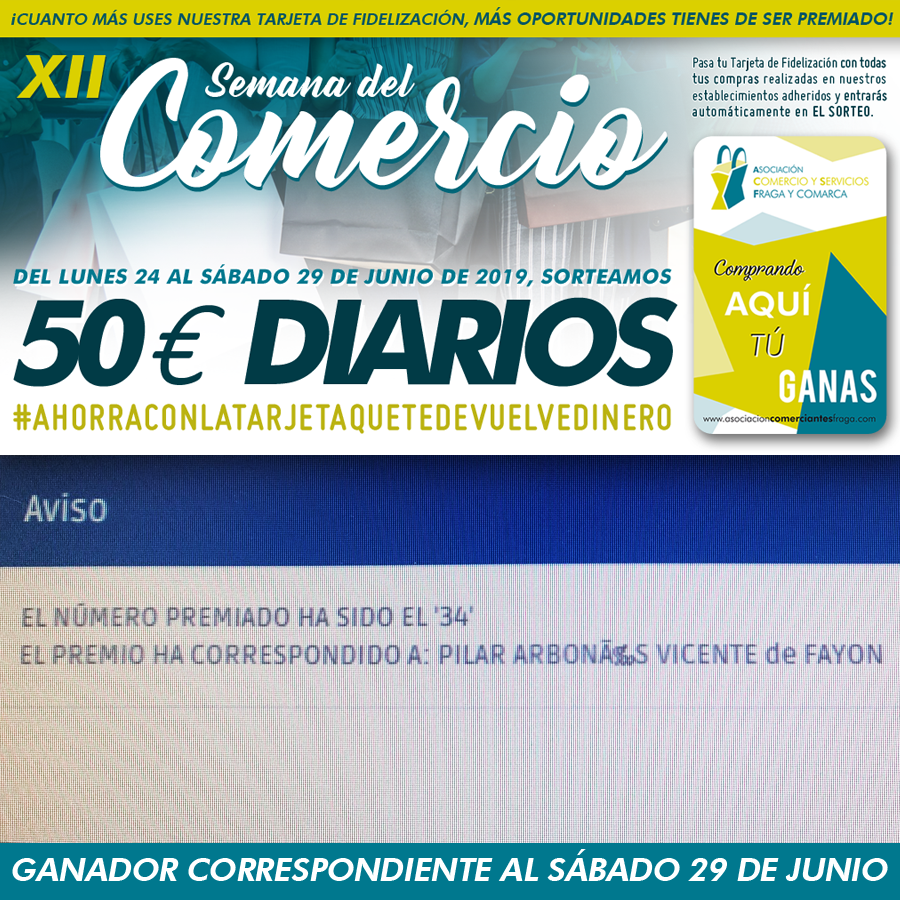 comerciofraga's tweet photo. ¿Queréis conocer a las ganadoras del sorteo DE 50 € DIARIOS correspondientes al VIERNES 28 y SÁBADO 29? ¡Ahí van! 
💶 IRENE LABRADOR CARMONA por sus compras en #NekaneCalzados y #FrancoModa
💶PILAR ARBONÉS VICENTE de Fayón por sus compras en #FrancoModa ¡Enhorabuena! https://t.co/w3Cadc5YkG
