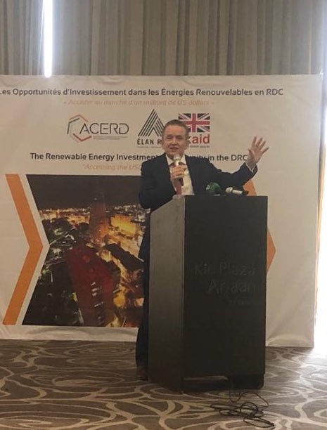 JohnMurton's tweet photo. Content d’avoir pris part au 1er forum d’investissement dans les énergies renouvelables à Kinshasa. Forum organisé par #ACERD en partenariat avec le programme @ELANRDC, financé par le gouvernement britannique. https://t.co/43gf20Erh1