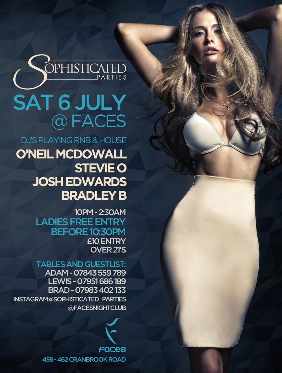 Saturday <a href="/FacesEssex/">Faces</a> Sophisticated Parties <a href="/SophisticatedUK/">SophisticatedParties</a>