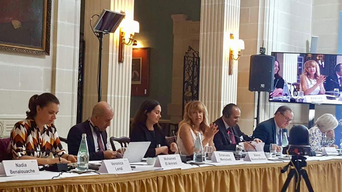 cmimarseille's tweet photo. At the @IEMed_ , @UfMSecretariat #MedThink5plus5 session on "#Energy efficiency & transition in the Western #Mediterranean" @cmimarseille manager @MorenoDodson calls for the creation of a #EuroMed #electricity market, a perfect opportunity for cooperation on regional public goods https://t.co/tweqteZ63v