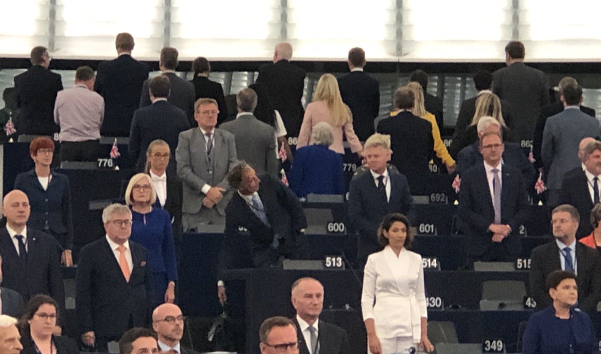 Brexit Party MEPs turning their backs on Europe, as they do their best to isolate the UK from the world. This is petty, small minded little England at its worst. These plonkers do a proud and open nation a disservice. Shame on them.